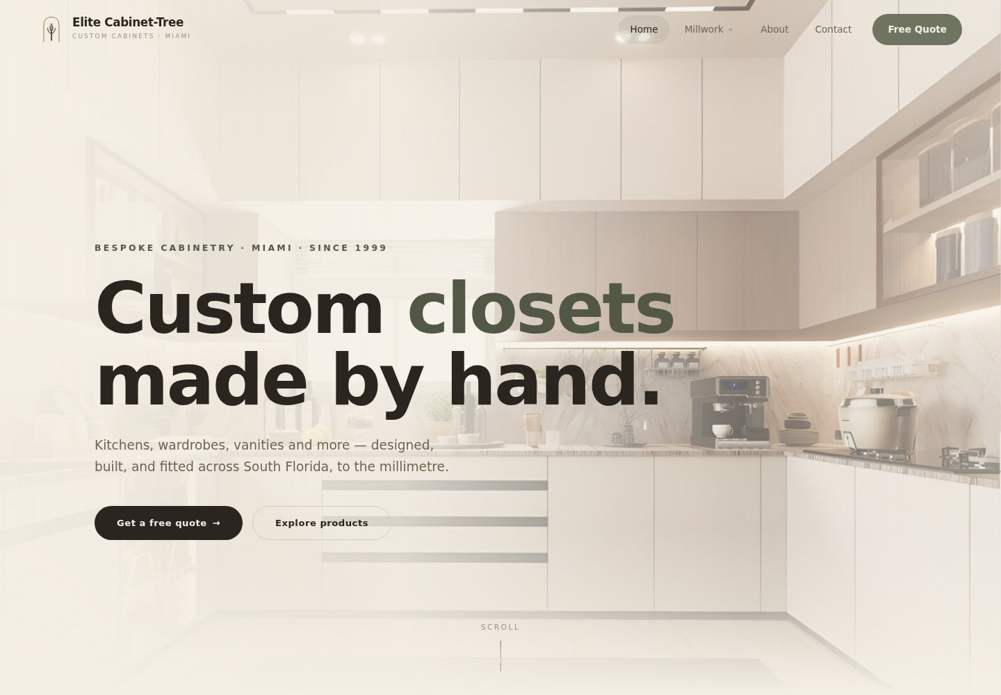 Elite Cabinet-Tree website homepage